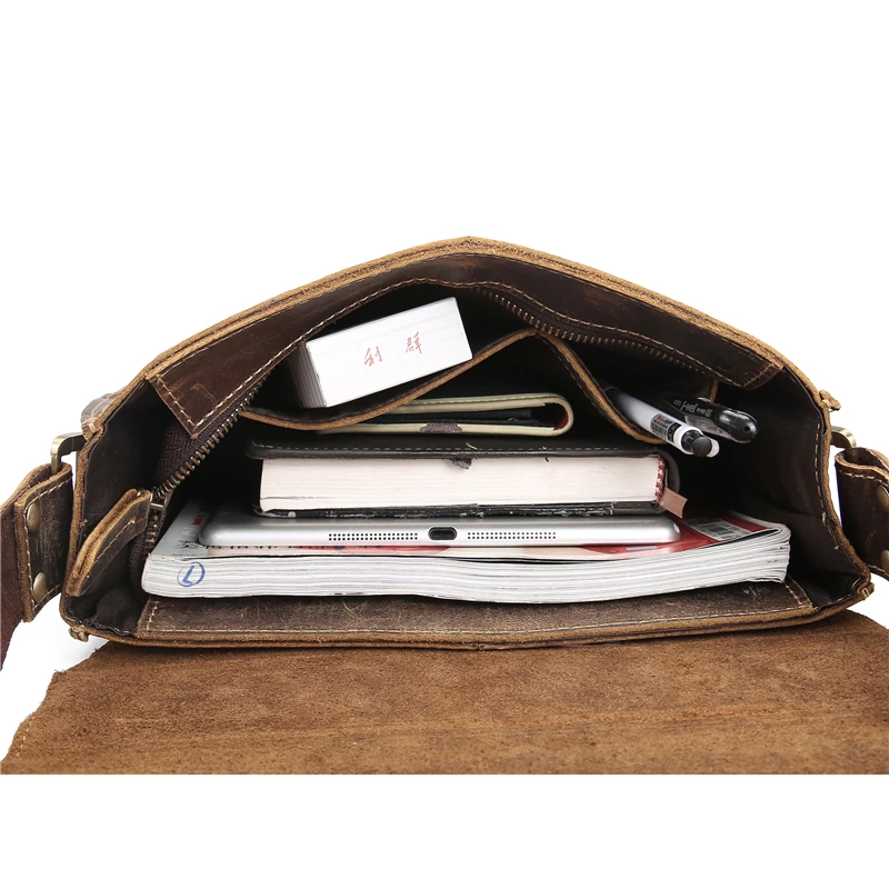 Сумка из натуральной яловой кожи мужская сумка через плечо ретро портфель с