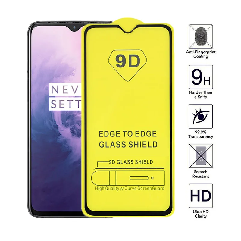 9D полное покрытие Защитное стекло для Oneplus 7 6 41 дюймов клеевое экрана закаленное
