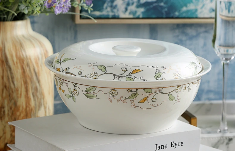 9 дюймов покрашенные волнистые и листья повязка из костяного фарфора potes