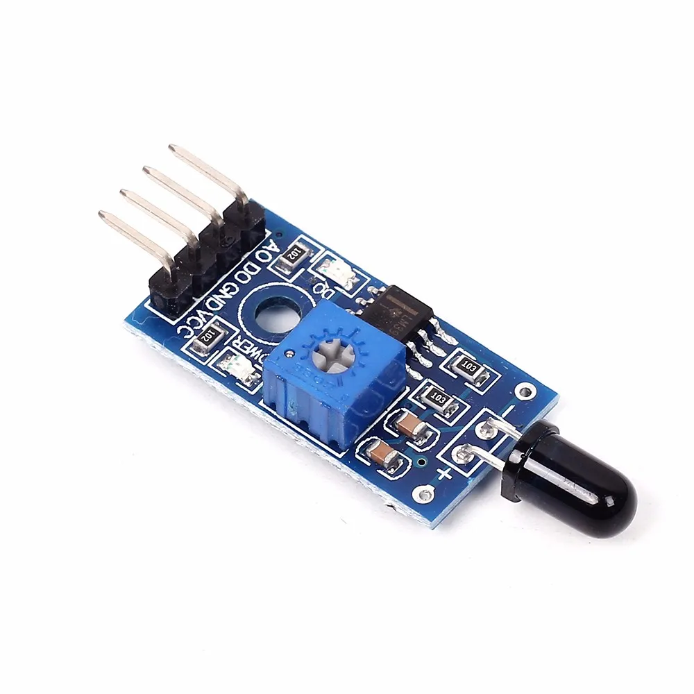 LM393 4 контактный ИК модуль датчика обнаружения пламени детектор огня