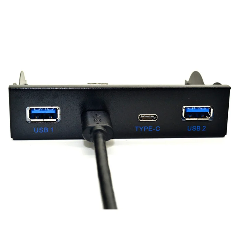 Usb-хаб USB C концентратор 3,5 дюймов дисковод гибких дисков спереди Панель 2 Порты и разъёмы USB 3,0+ 2 Порты и разъёмы USB 3,1 Тип C 20-контактный разъем для настольного компьютера