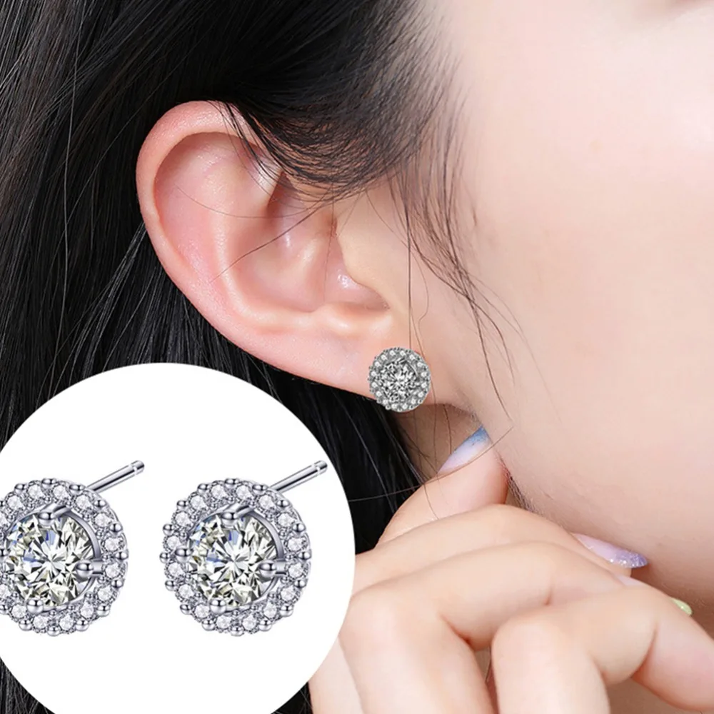 Женские маленькие серьги гвоздики UMODE корейские с кубическим цирконием и