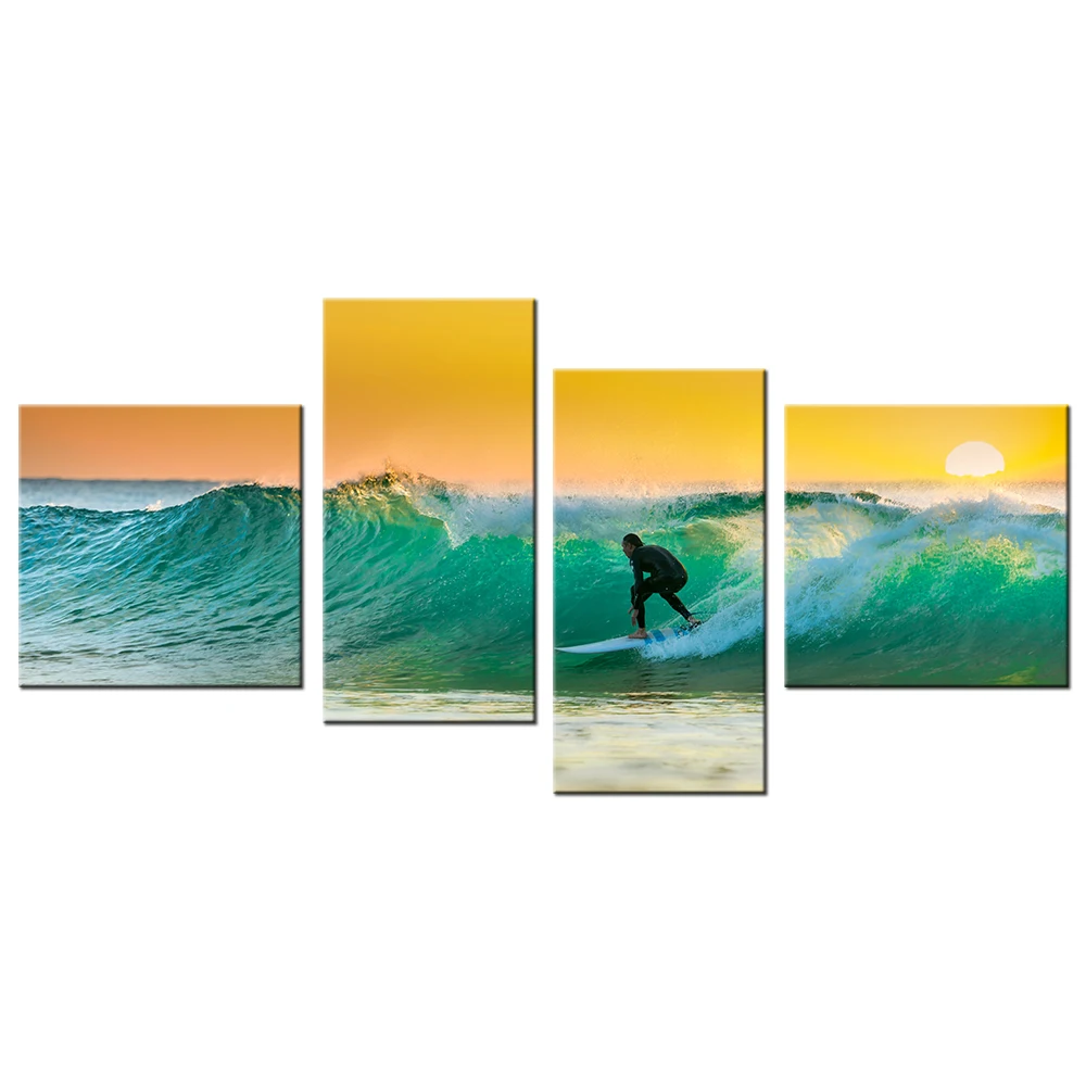 4 шт. парусиновая настенная печать серфер для серфинга летний водный спорт под