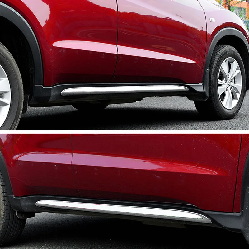 Подходит для Honda HRV HR-V Vezel внешняя ABS Хромированная боковая юбка дверная подкладка корпус формовочная крышка отделка украшения 2 шт