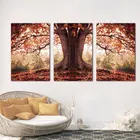 3 Панели красные осенние листья домашнее декоративное полотно краска для гостиной Настенная картина Краска на холсте (без рамки)