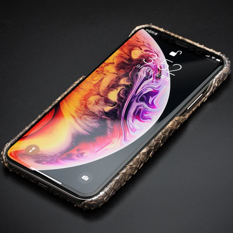 Новый оригинальный чехол для iphone X XR XS MAX из натуральной кожи питона Qialino|Бамперы| |