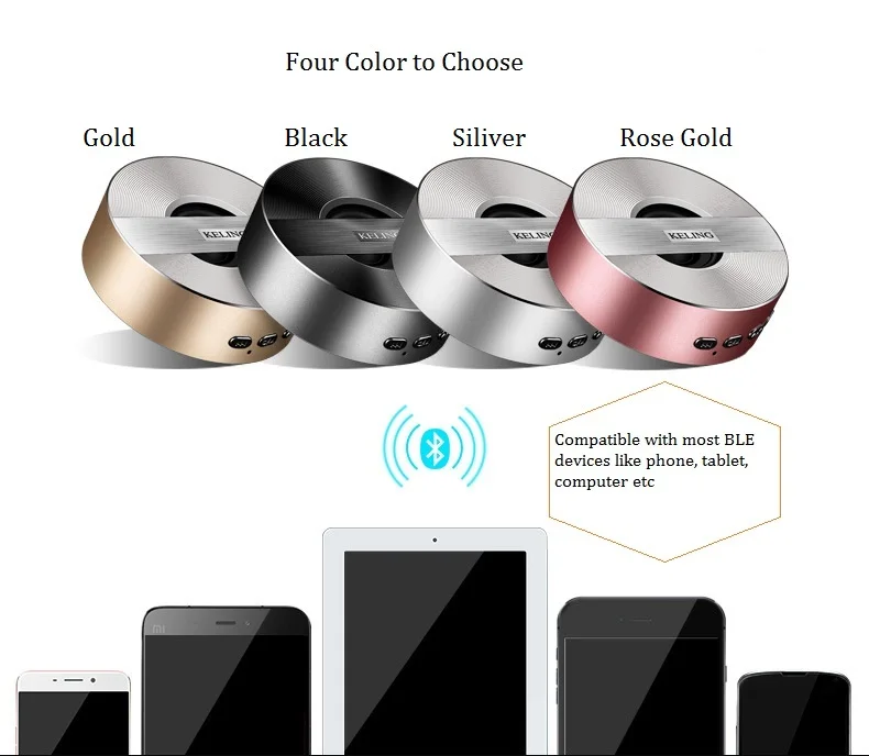 Розовое золото портативный BLE динамик долгое время играя Высокое качество HIFI