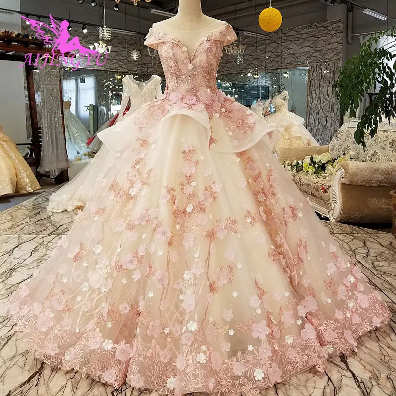 AIJINGYU Роскошные платья 2021 2020 Королевский Шлейф длинное ливанское свадебное