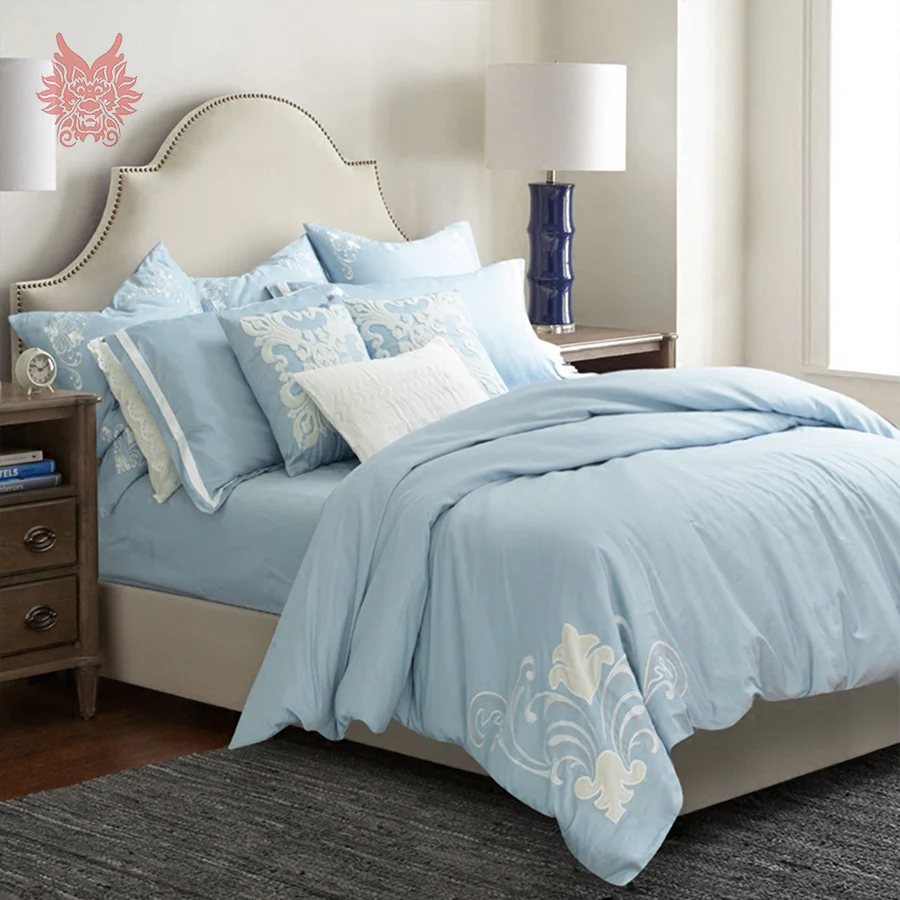 Дворец цветочный патч Вышивка Дань шелк постельные принадлежности набор 100%