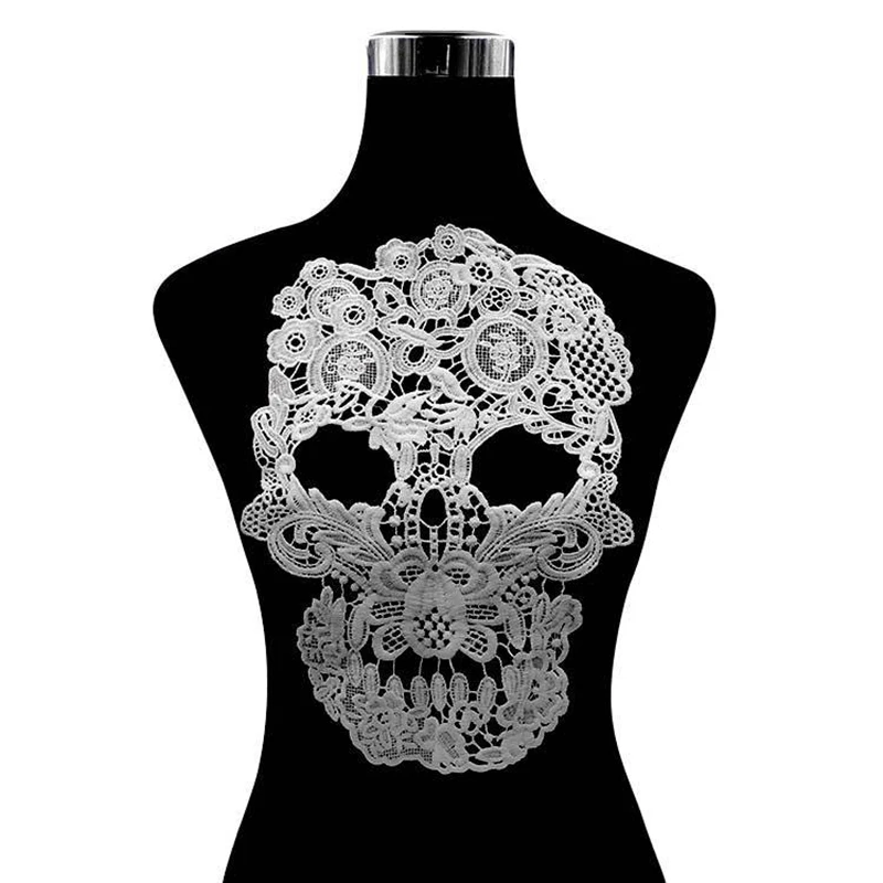 1 шт. кружевная нашивка с вышивкой черепа шт.|applique motif|lace appliqueembroidery lace applique |
