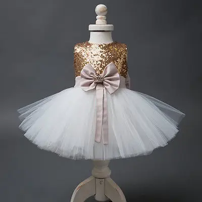 2018 Girls Kids Dresses Summer Princess Baby Sequins Bowknot Party Wedding Gown Formal | Детская одежда и обувь