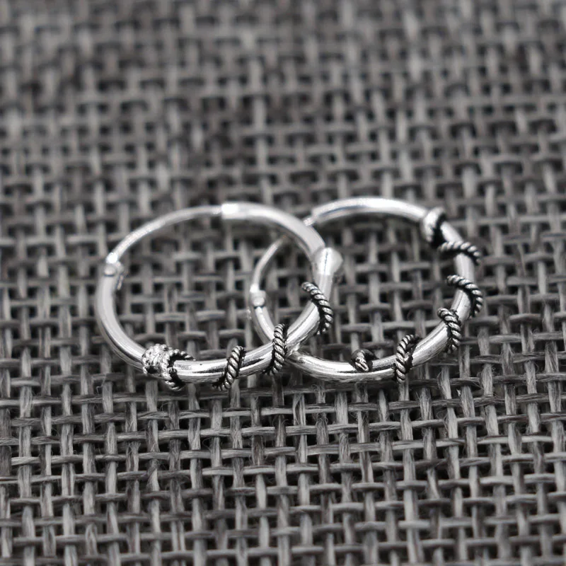 Винтажные серебряные круглые серьги Aretes для влюбленных, круглые серьги-кольца для женщин, кольца для ногтей, женские серьги-кольца в стиле панк - Окраска металла: 2