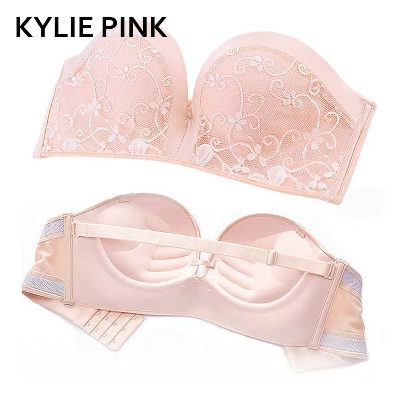 KYLIE розовый женский волшебный кружевной бюстгальтер с эффектом пуш-ап, женские бюстгальтеры, нижнее белье без косточек, чашечки 1/2, платье с ремешком на спине, свадебные лифчики, нижнее белье