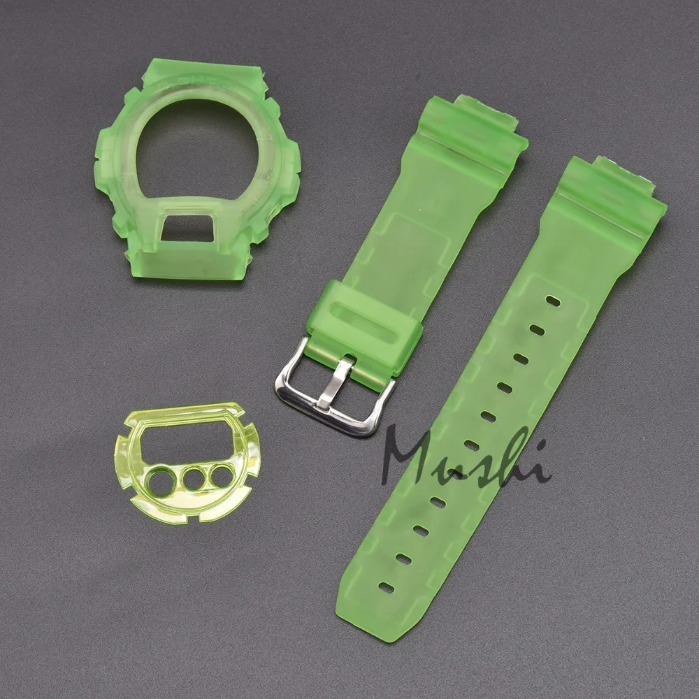 Mushi ремешок для часов Casio DW 6900 6930 6600 черный резиновый спортивный мужской ремешок с пряжкой чехол для часов с инструментом