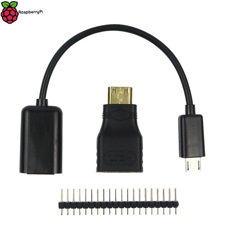 Raspberry Pi Zero W 3 в 1 комплект адаптеров Mini HDMI к HDMI адаптер Micro USB к USB кабель GPIO Header для RPI0 RPI Zero беспроводной