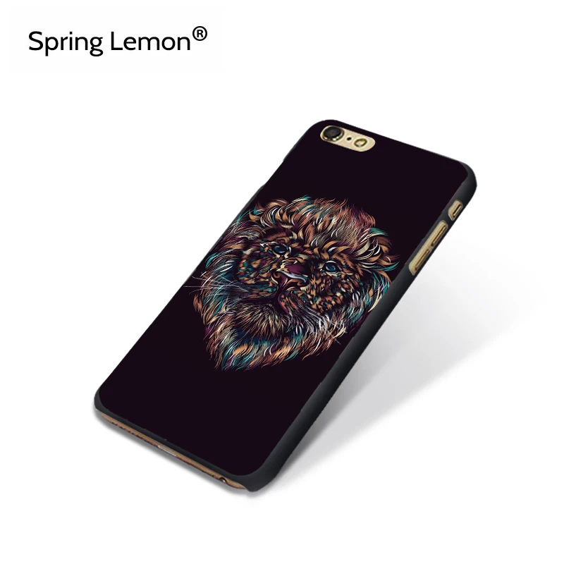 Для iPhone 6 plus 6S Мода ретро Тигр Лев черный футляр и Бесплатная Экран протектор|cover