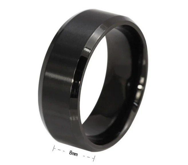 Мужские кольца из нержавеющей стали черные золотые серебряные 50 шт./лот 8 мм |