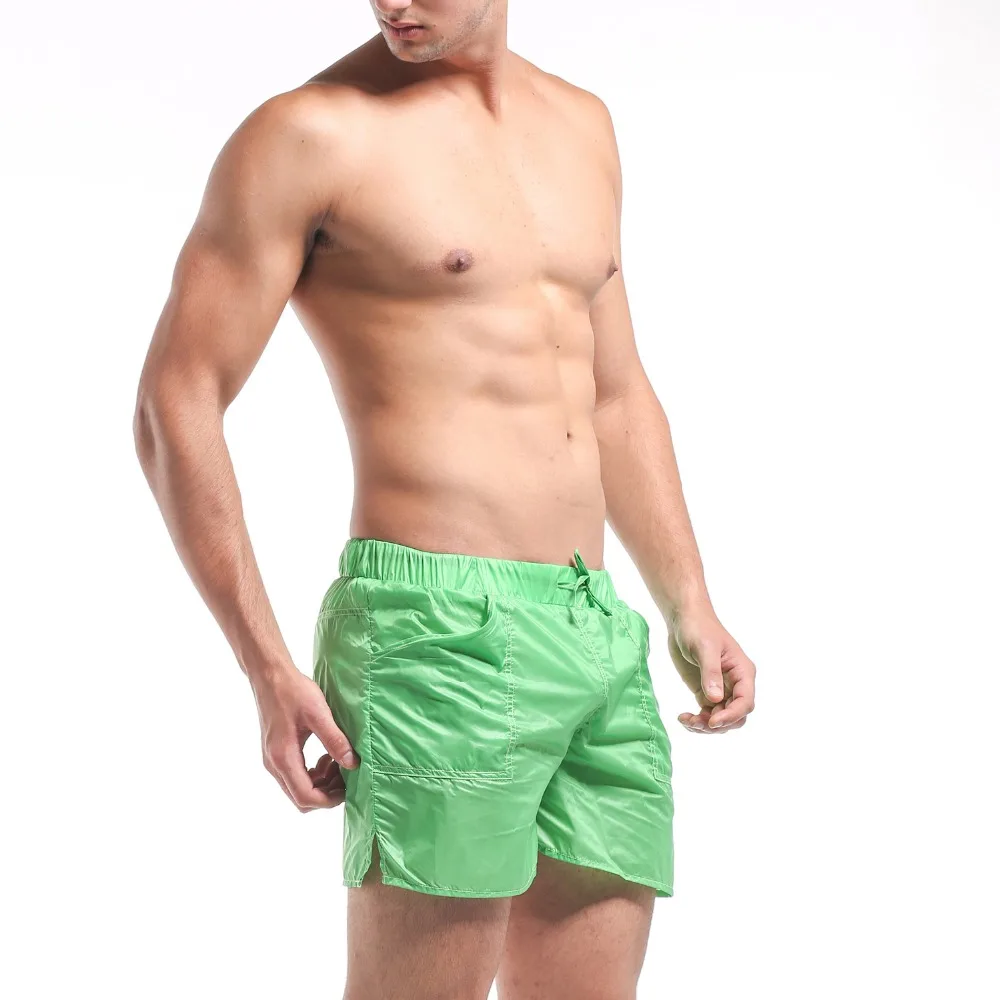Для мужчин Короткие супер тонкий прозрачность доска Шорты пляжная праздник