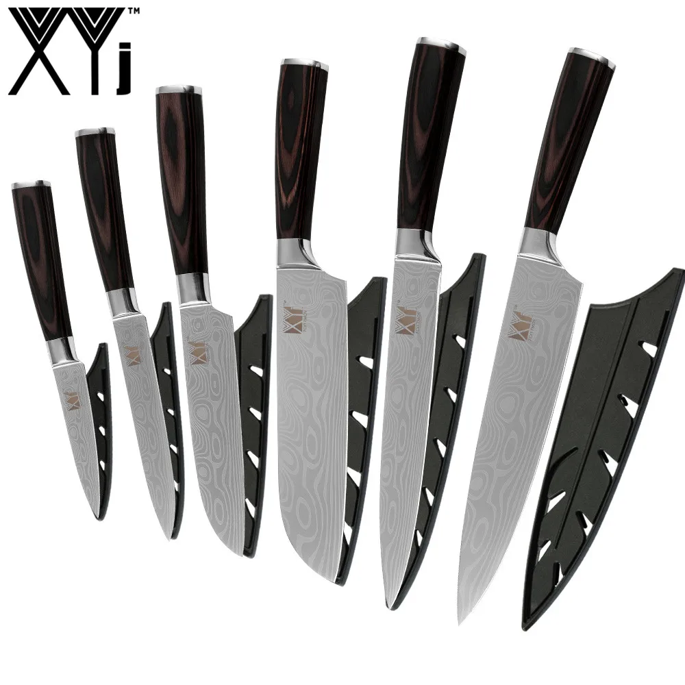 Набор кухонных ножей XYj Master Chef 7Cr17 инструменты из нержавеющей стали для шеф повара