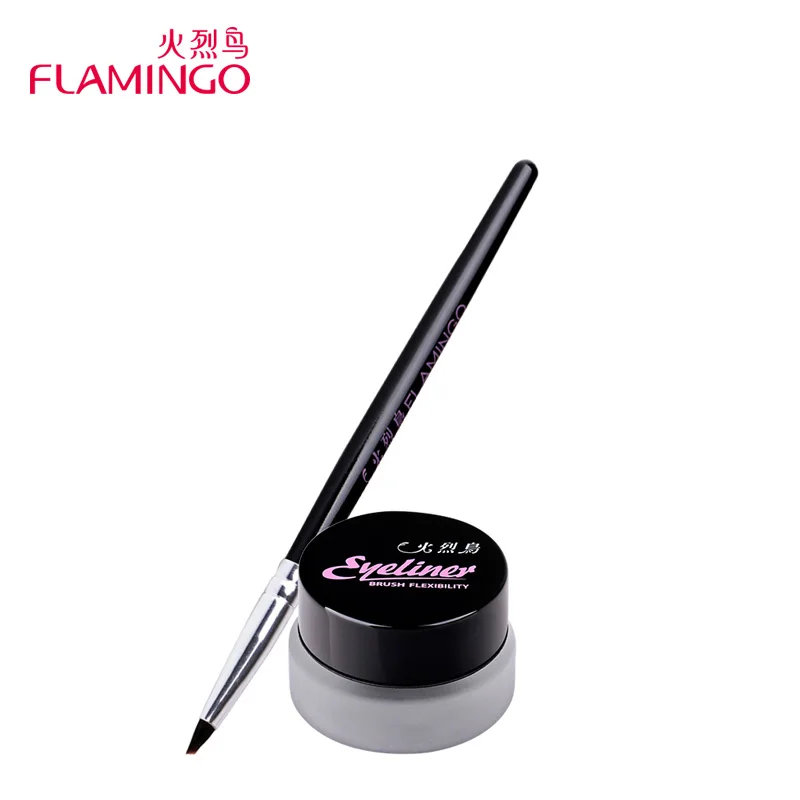 Косметическая гелевая подводка для глаз макияж фламинго стойкая мягкая черная