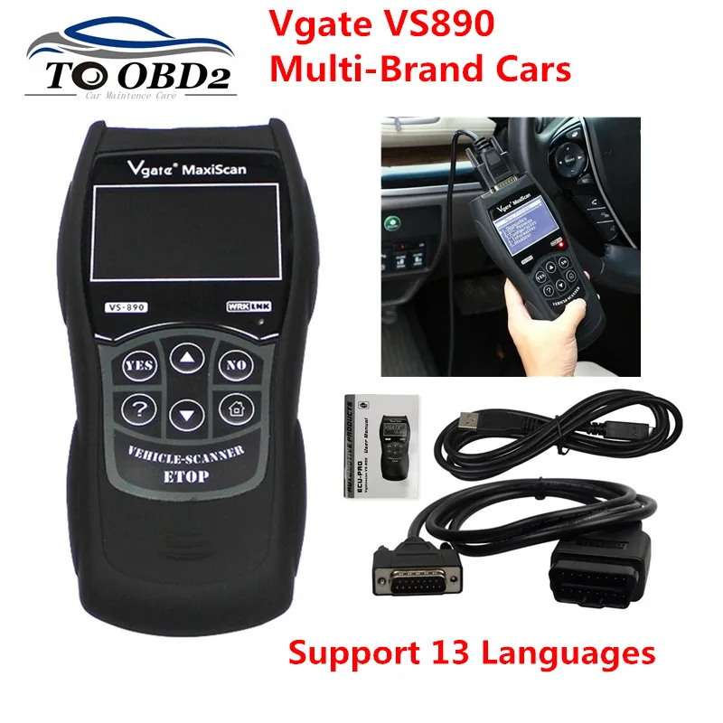Автомобильный диагностический инструмент Vgate MaxiScan VGATE VS890 OBD2 считыватель кодов