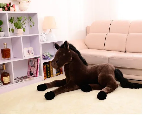 

plush simulation dark brown horse toy lovely high quality horse doll gift toy about 70cm 0438