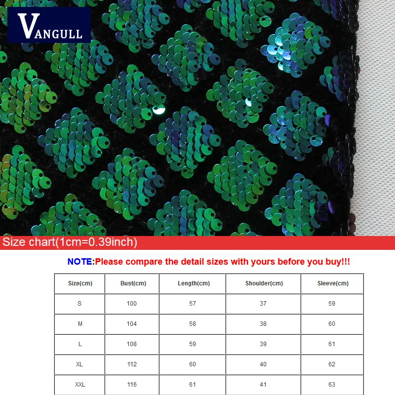 

Vangull New Spring Autumn Women Sequin Coat Green Bomber Jacket Long Sleeve Zipper Streetwear Jacket Preppy Casual Basic Coat