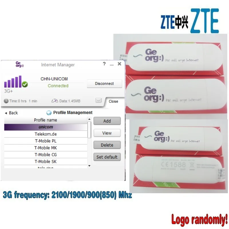 Набор из 100 шт. ZTE MF195 3G USB Datacard доставка Dhl логотип случайным образом | Компьютеры и