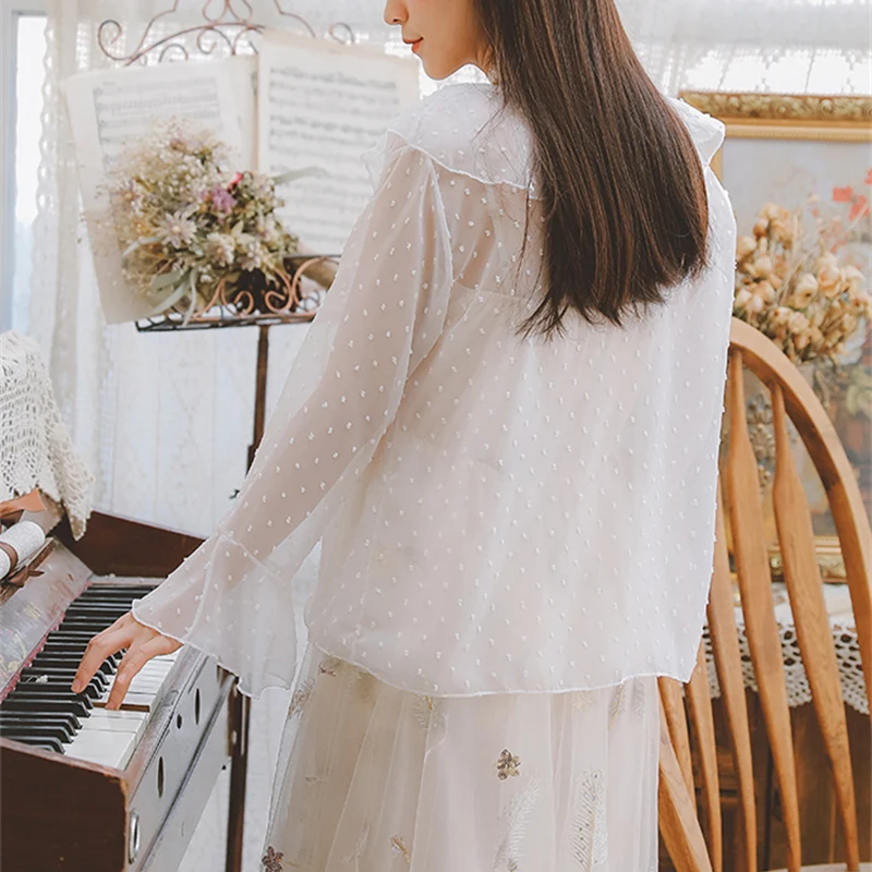 Новый Лето 2019 г. Защита от солнца рубашка повседневное кардиган Мода шифон