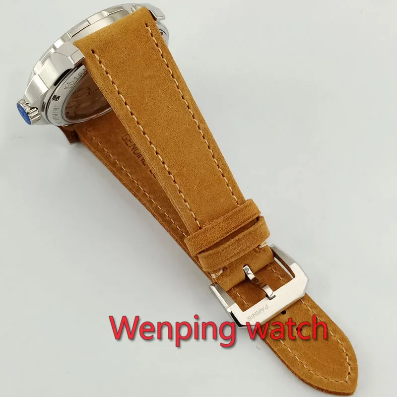 44mm Parnis Sapphire Crystal Luminous 6497 Hand-winding Men's Wristwatches Watch 2796 | Наручные часы
