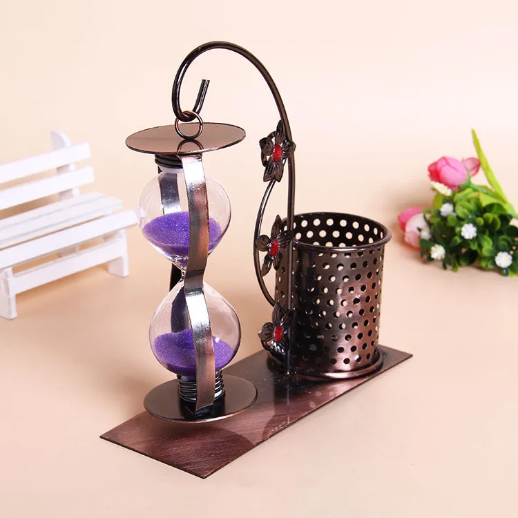 1 шт. песочные часы с ручкой цветочные узоры свадебные песок таймер-часы подарок