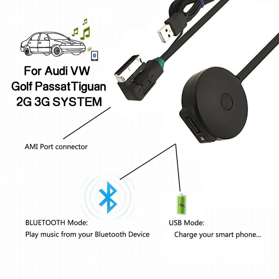 Автомобильный 2G 3G Bluetooth USB адаптер MDI AMI MMI кабель для Golf Passat Tiguan Audi A3 A4 B8 B7 B6 Q5 Q7 A5 A7 R7