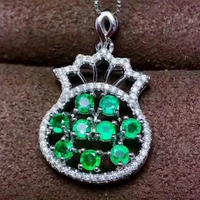 lanzyo 925 sterling silver emerald pendants gift for women jewelry emerald wedding fine jewelry classic style z040601agml