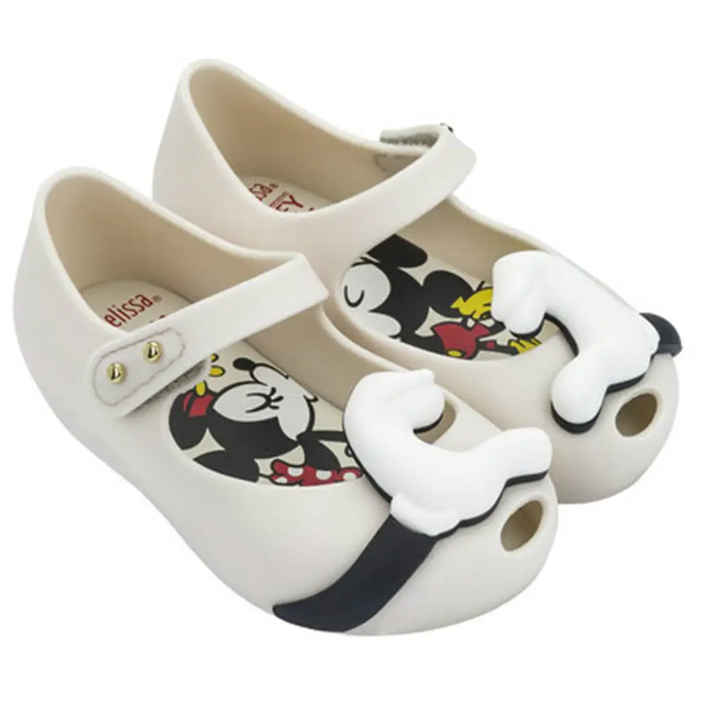 Новинка; брендовая Летняя обувь Melissa Mini Twins mouse с рисунком животных; прозрачная обувь; сандалии для девочек; нескользящие детские сандалии для малышей