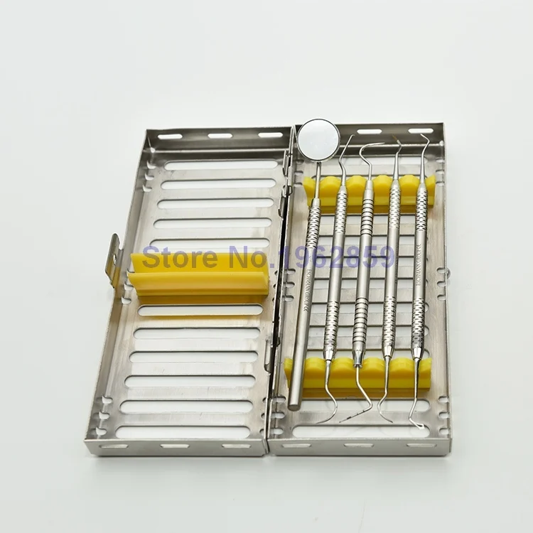 

Dental Disinfection Sterilization Brackets Cassette Case Rack Tray Box for 5pcs Surgical Instruments Dental Tools Box