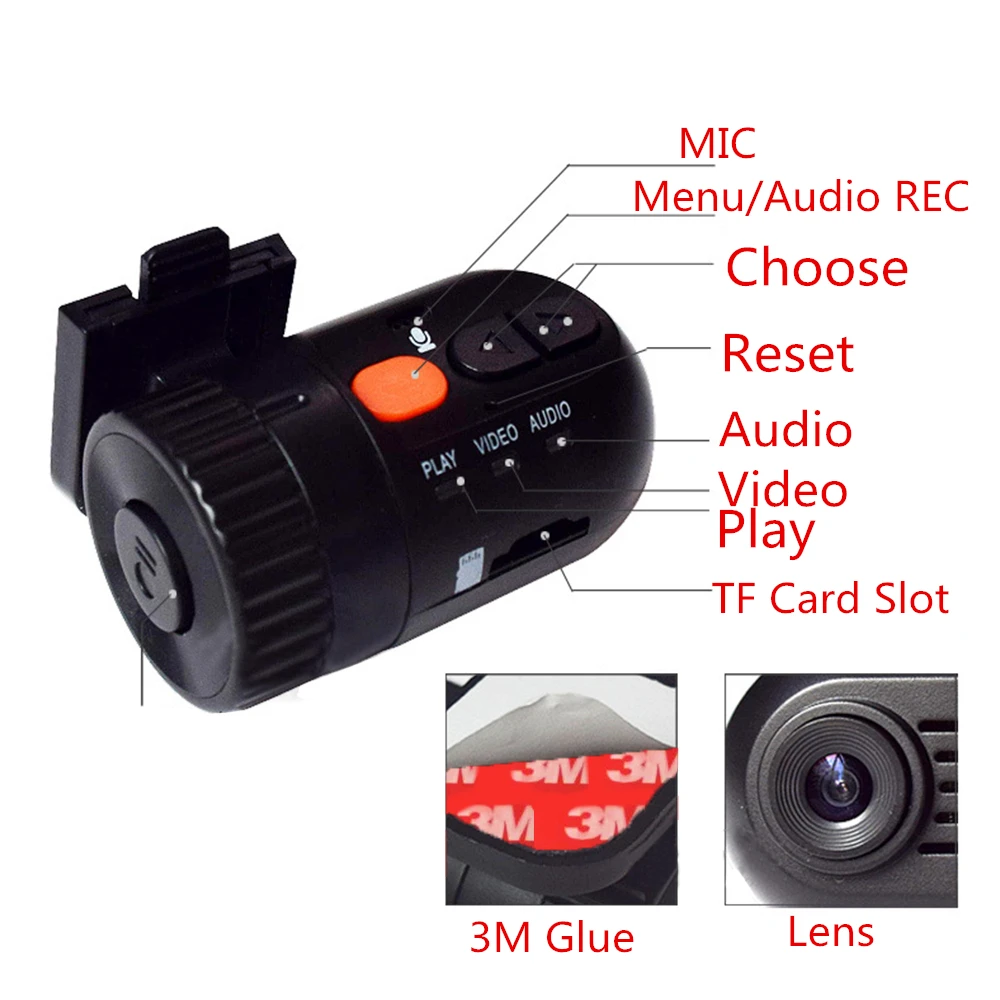 Автомобильный мини видеорегистратор с цифровым видео для путешествий HD 702P