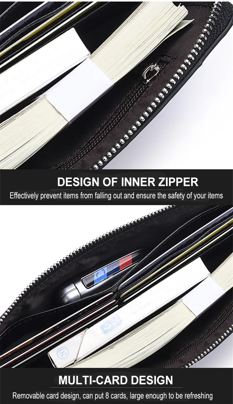 SOUTH GOOSE Men Wallet Soft PU Leather Luxury Brand Men Zipper Wallets Male Casual Long Purse Wallet Clutch Bag Women Coin Purse