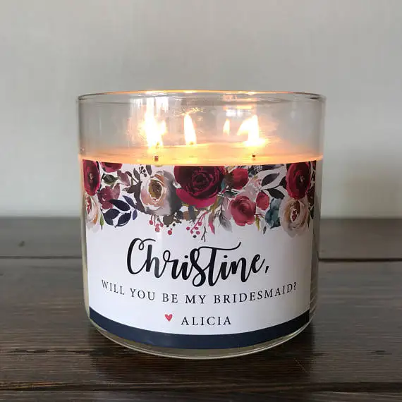 Этикетка в виде свечи для подружки невесты вы станете моим подарком предложение