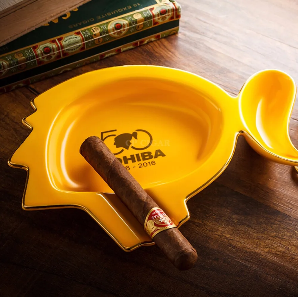 COHIBA керамическая карманная пепельница для сигар Роскошный 1 держатель сигары
