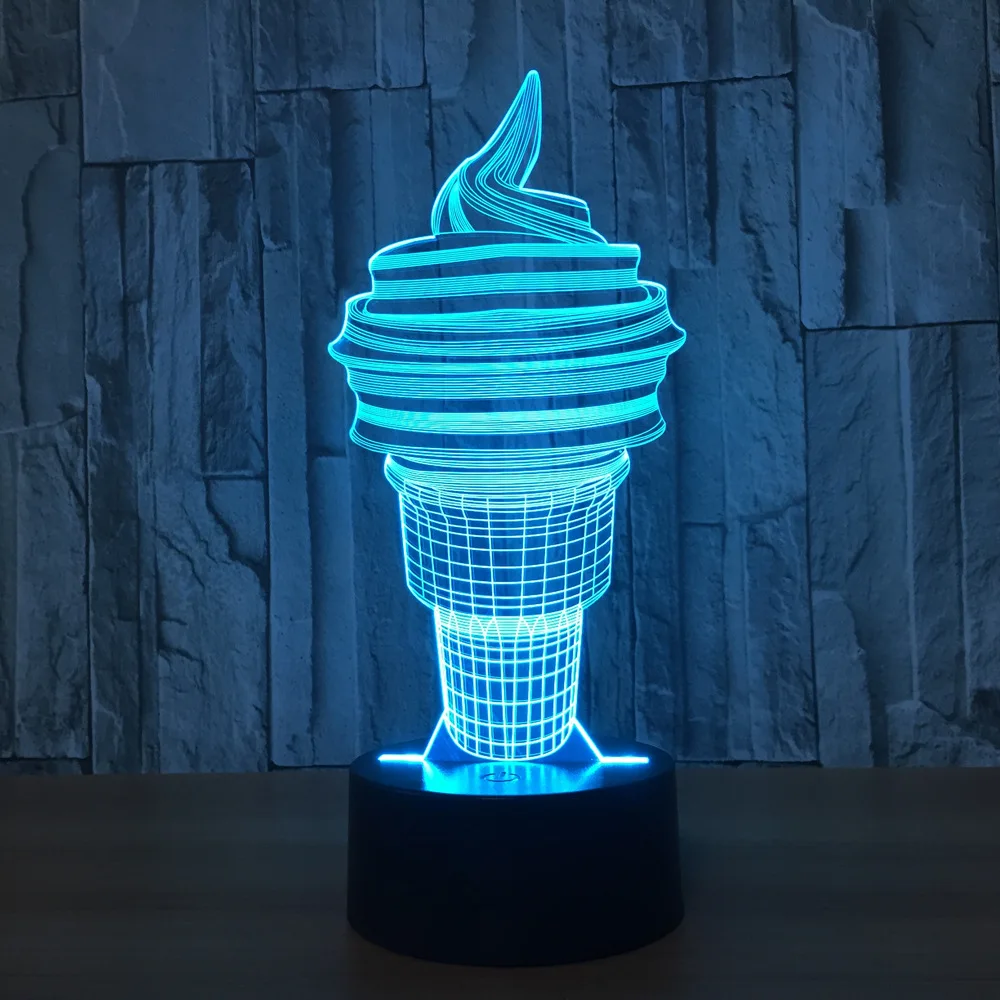 Креативная 3D светодио дный лампа светодиодная ночник абстрактная графика