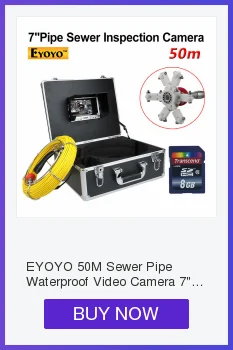 Eyoyo 7D1 30 м " ЖК-экран DVR канализационная Водонепроницаемая видеокамера дренажная труба инспекция 12 Led