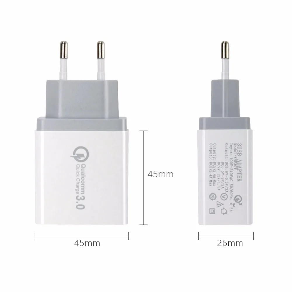 Зарядное устройство с 3 портами USB быстрая зарядка 0 адаптер для быстрой зарядки