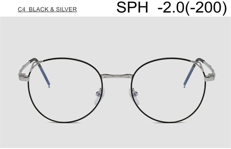 C4 (-2.0) SPH-1,0 до-6,0 очки для близорукости для мужчин и женщин модные очки кошачий глаз по рецепту для близоруких оправа из сплава F167 - Цвет оправы: C4 (-2.0)