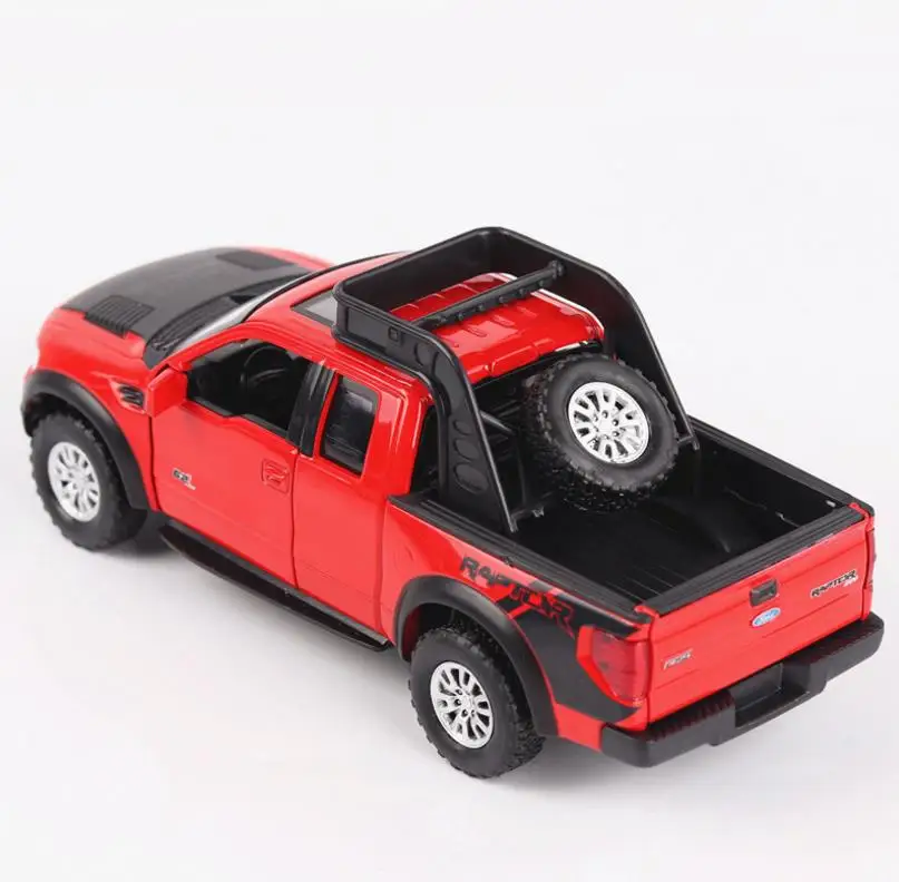 1:32 весы Ford Raptor F150 пикап сплав оттягивает назад модель автомобиля литая под