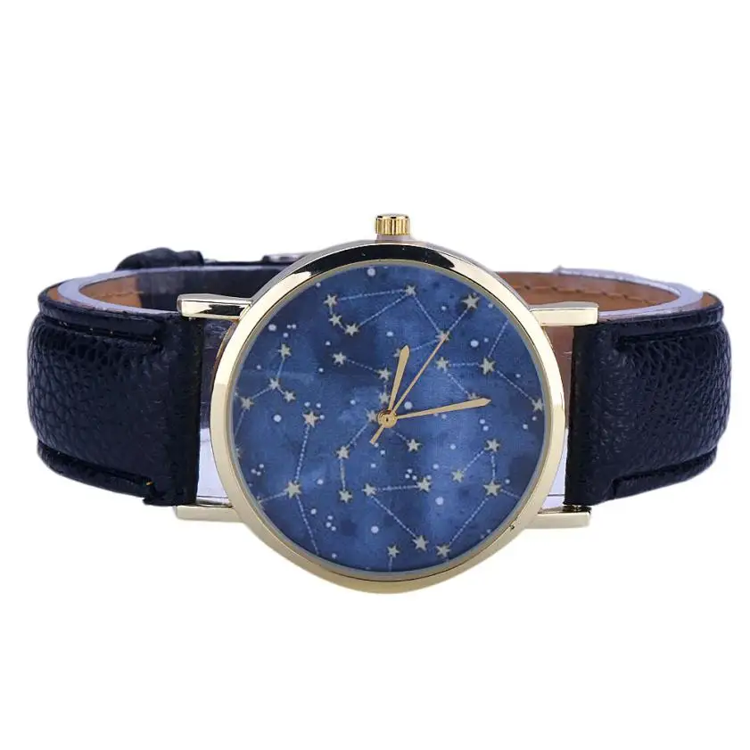 

Top Brand Fashion Star Pattern Ladies Watches Leather Female Quartz Watch Women montre femme Casual Strap Watch Reloj Mujer #C