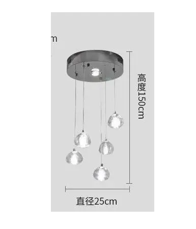 5 lights Креативный подвесной светильник в стиле метеоритного дождя с кристаллами, роскошный светодиодный светильник в европейском стиле, современное стекло, внутреннее освещение для ресторана - Цвет абажура: 5 lights