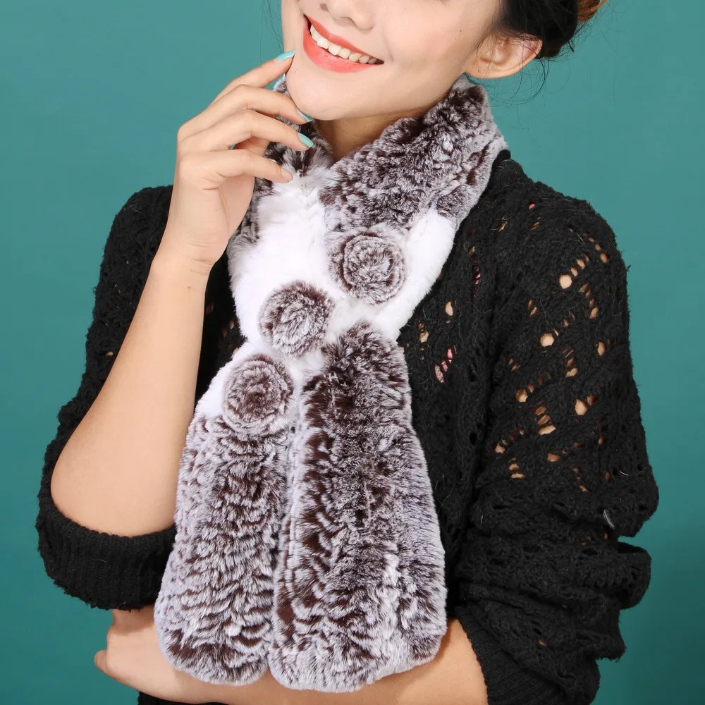 2018 шарф женский мех кролика рекс шейный модный шарм теплый накидка шаль палантин