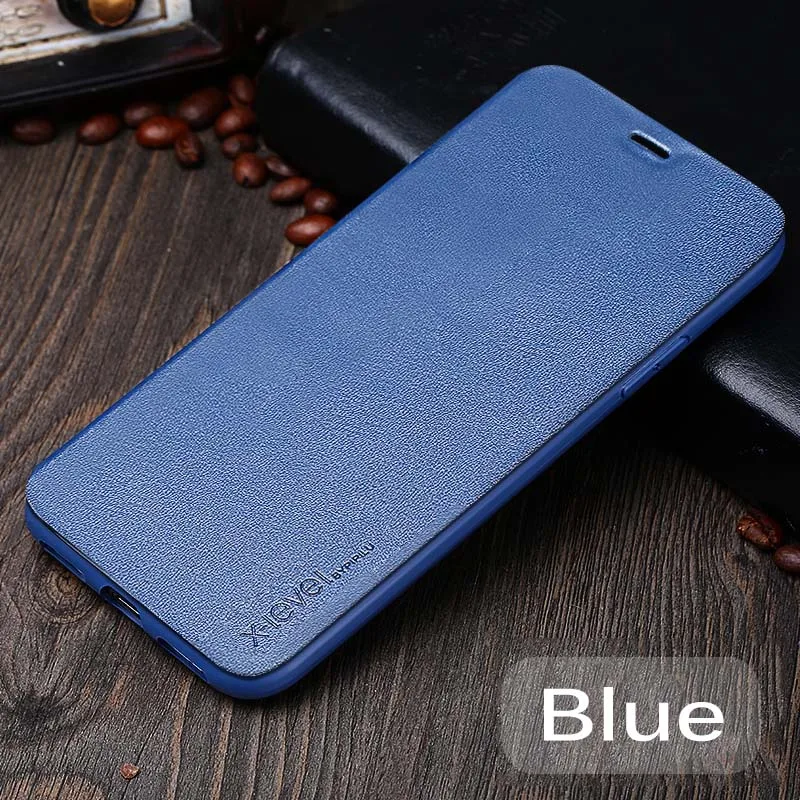 Blue Роскошный кожаный флип-чехол для iPhone XS XR 11Pro Max чехол для телефона s Coque Fundas для iPhone на 6S 7 8X6 Plus чехол для телефона - Цвет: Blue