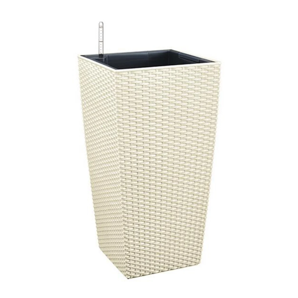 Beige Домашний садовый пластиковый Плетеный садовый цветочный горшок Открытый/закрытый креативный самостоятельный цветочный горшок с системой полива с индикатором уровня воды - Цвет: Beige