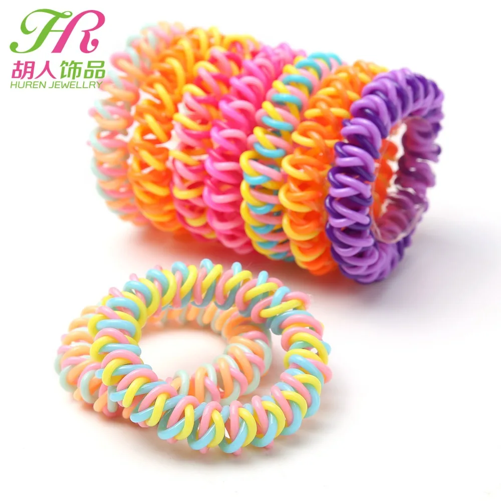 

10pcs/lot Double Strip Fashion Cute Candy Color Hair Jewelry Headbands Telephone Line Hair Rope for Women Hair Band